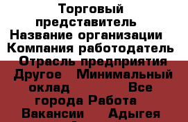 Торговый представитель › Название организации ­ Компания-работодатель › Отрасль предприятия ­ Другое › Минимальный оклад ­ 23 000 - Все города Работа » Вакансии   . Адыгея респ.,Адыгейск г.